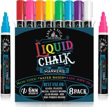 LANA  LUCA Liquid Chalk Markers for Blackboards - Bold Color Dry 6mm,