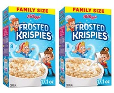 2 PACK Kellogg's Frosted Krispies Breakfast Cereal Family Size 17.1 Oz