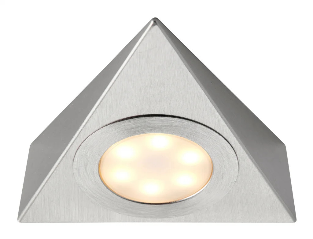 Triangle Cabinet Light Silver Nyx CCT LED Brushed Chrome 3000K 4000K 6500K 240v