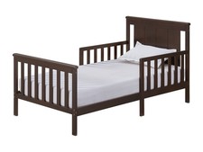 Oxford Baby Lazio Wood Frame Toddler Bed with Guardrails and Straight-Line