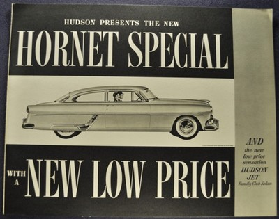 1954 Hudson Hornet Special Jet Brochure Folder Sedan Coupe Nice Original 54