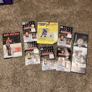 LOT OF 8 Starting Lineup, Headliners NHL Figures + Photo Plaque and Book