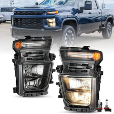 Headlight Assembly Fit for 2020-2023 Chevy Silverado 2500HD 3500HD Halogen Pai