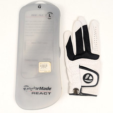 TaylorMade React Ladies Regular Leather Left Hand Golf Glove with Case size L