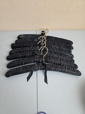 Black 15" Satin Padded Top Hangers Pack of 7 