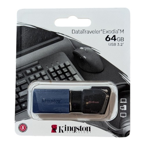 X7. Kingston Data Traveler Exodia M USB Type A Flash Drive 64GB - Blue