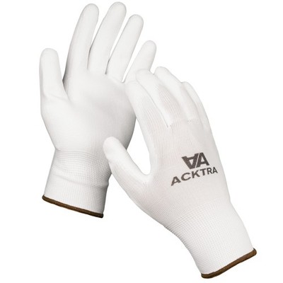 60 Pairs, Safety Work Gloves Polyurethane (PU) Coated, White Polyester White ...