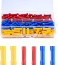 120 Pcs Insulated Straight Wire Terminal Connectors, Butt Splice Connectors,... 