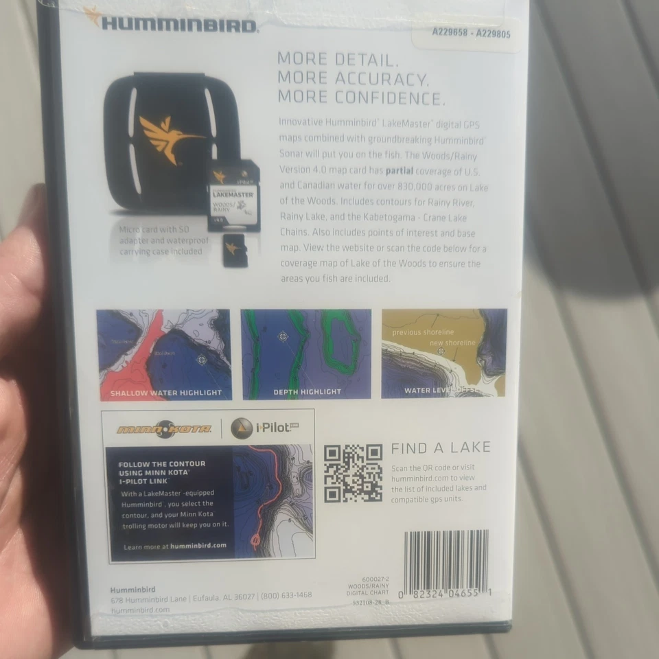 Nuevos mapas digitales GPS Humminbird Lakemaster - Micro tarjeta madera - Lluvia v4.0 Foto 2 de 3