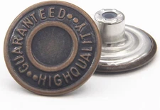 20Mm Replacement Jean Buttons - 12 Sets Combo Copper Tack Buttons
