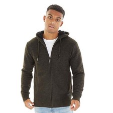 Bench Melsa Mens Knitted Zip Hoodie Jacket Fleece Hooded Designer Sweatshirt
