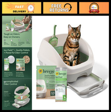 Litter Box System Starter Kit with Pellets  Pads - Easy Clean, Odor Control