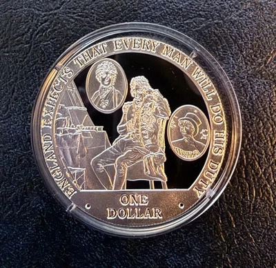 2007 Cook Islands Horatio Nelson Battle of Trafalgar Series 999 Fine Silver $1 - Image 1 of 2