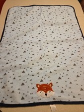 Parents Choice Fleece Baby Blanket Blue Fox Mountains Cozy