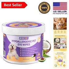 Vet-Recommended 100pcs Hypoallergenic Eye Wipes for Dogs  Cats - Coconut Scent