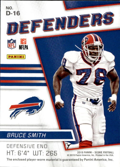 2019 Score #D-16 Bruce Smith Defenders Jerseys