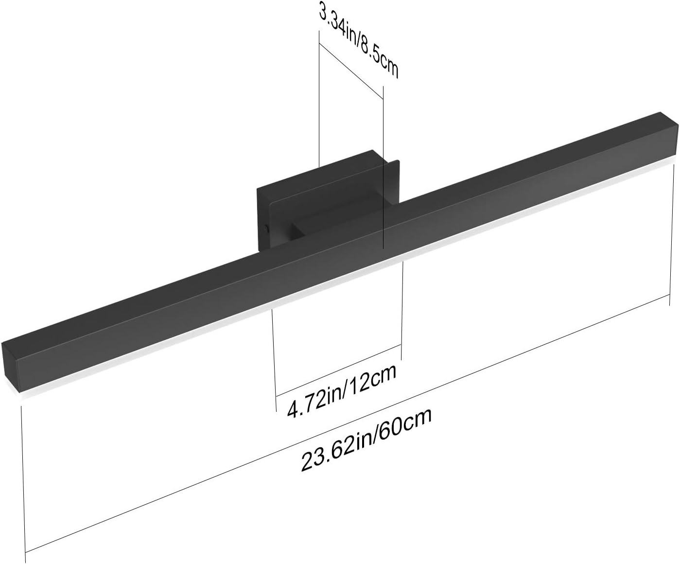 Applique LED Bagno Interno IP44 10W: Luce Specchio Moderna Anti-Vapore - 3