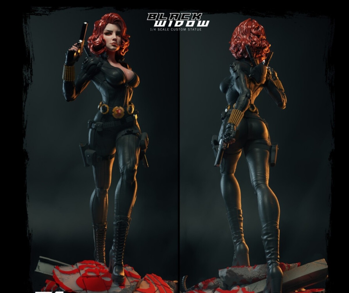 MARVEL AVENGERS BLACK WIDOW COMIQUETTE 1/4 CUSTOM STATUE +