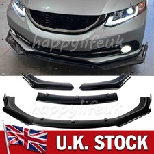 For Honda Civic 2007-2019 Front Bumper Lip Splitter Spoiler Body Kit Gloss Black
