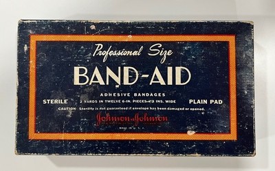 RARE Vintage Johnson & Johnson Band-Aid Box Adhesive Bandages WWII Era 40s 50s