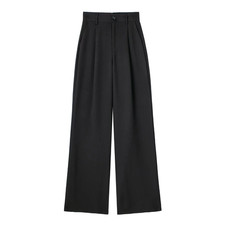 Women High Waist Wide Leg Trousers Office Work Formal Business Pants