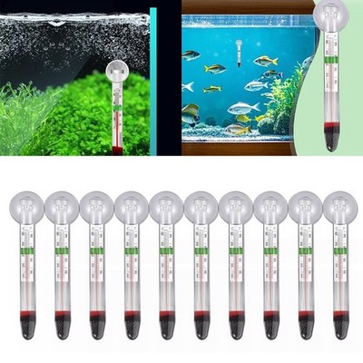 10 Stück Aquarium Glas Thermometer mit Saugnapf genau für Aquarium Werkzeug