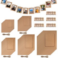 50Pcs Picture Frames Set,3"/4"/5"/6"/7" Cardboard Photo Frame, DIY Cardboard ...
