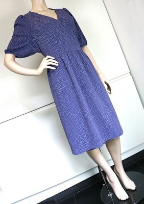 MONKI Damen Kleid Wickelkleid Boho Tunika A Linie Trend Polka Dots Gr L wie NEU