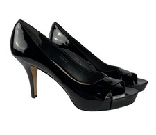 Women's Via Spiga Peep Toe Patent Leather Heels Size 7