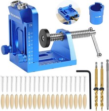 Pocket Hole Jig Kit with Adjustable Drill Guide, Stop Collars, 30PCS Screws  Pl
