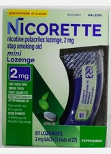  2 Boxes Nicorette Mini Nicotine Lozenge 2mg Peppermint 162 Count Exp 9/26 