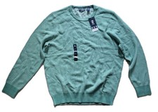 NEW Mens IZOD Premium Essentials Crew Neck Sweater Sz Large Green Stretchy