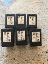Lots Of 6 Genuine HP 63 Black Empty Ink Cartridges Never Refilled Free Shipping.