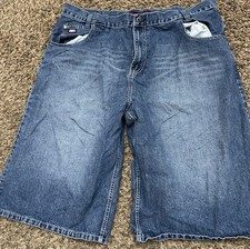 Vintage Y2K Mecca USA Mens Baggy Blue Denim Shorts Streetwear Mens Size 46x16