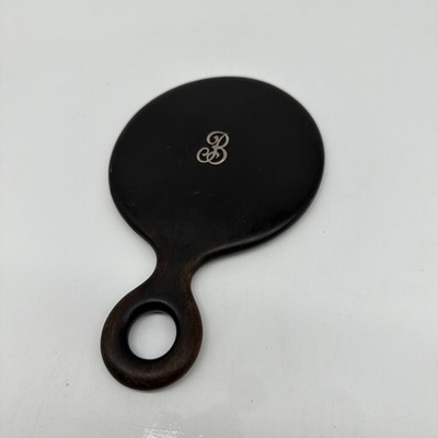 Ebony And Silver Hand Mirror Made In France Scratches