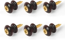 Waverly Guitar Strap Button, Snakewood Button, Gold Screw - 6 Pack