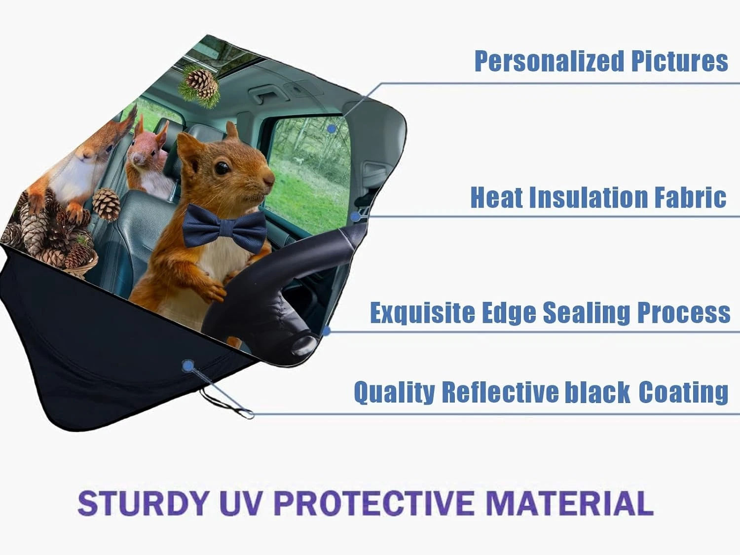 Car Windshield Sun Shade Foldable Sunshade Front  Accessories (59x27.5 inches)