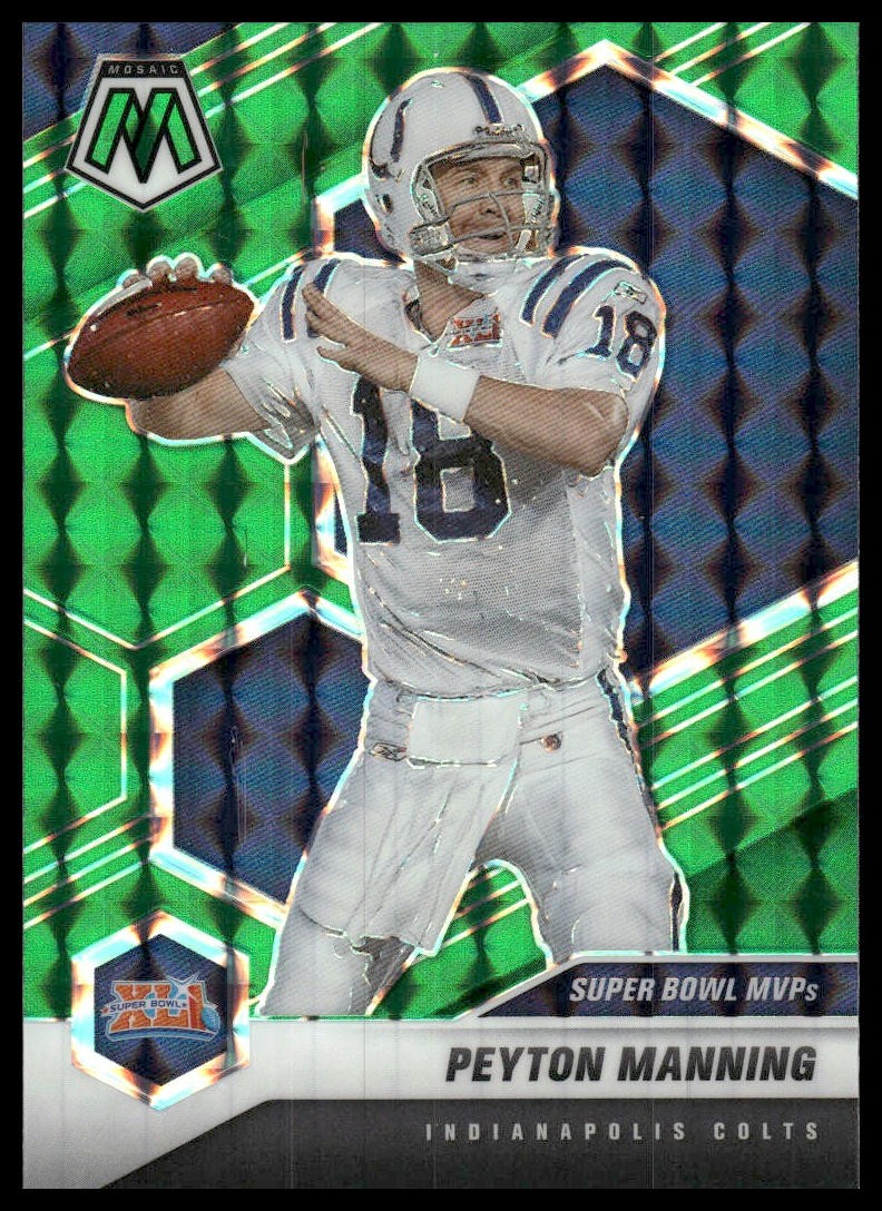 Peyton Manning 2021 Panini Mosaic #287 Prizm Green Indianapolis Colts
