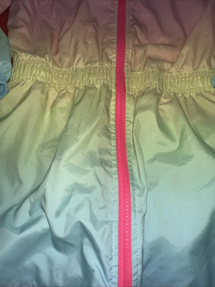 耐克彩虹夹克青年尺码 6X 雨帽女孩风衣全拉链 — 第 4/4 张图片