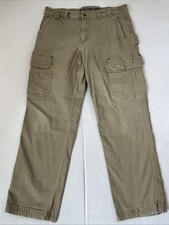 Duluth Trading Co Pants Mens 35x30 Tan Relaxed Fit Flex Fire Hose Work Cargo