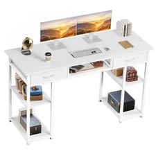  Computer Desk - 48 Inch Home Office Bedroom Writing Study 48 Inches White Wood
