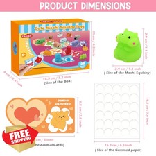 LEASEN 28 Valentines Squishies Kids Mochi Party Favor Set Greeting Cards