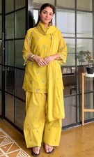 Latest New Satin Mul Chandheri Farshi Salwar Kameez With Dupatta For Women
