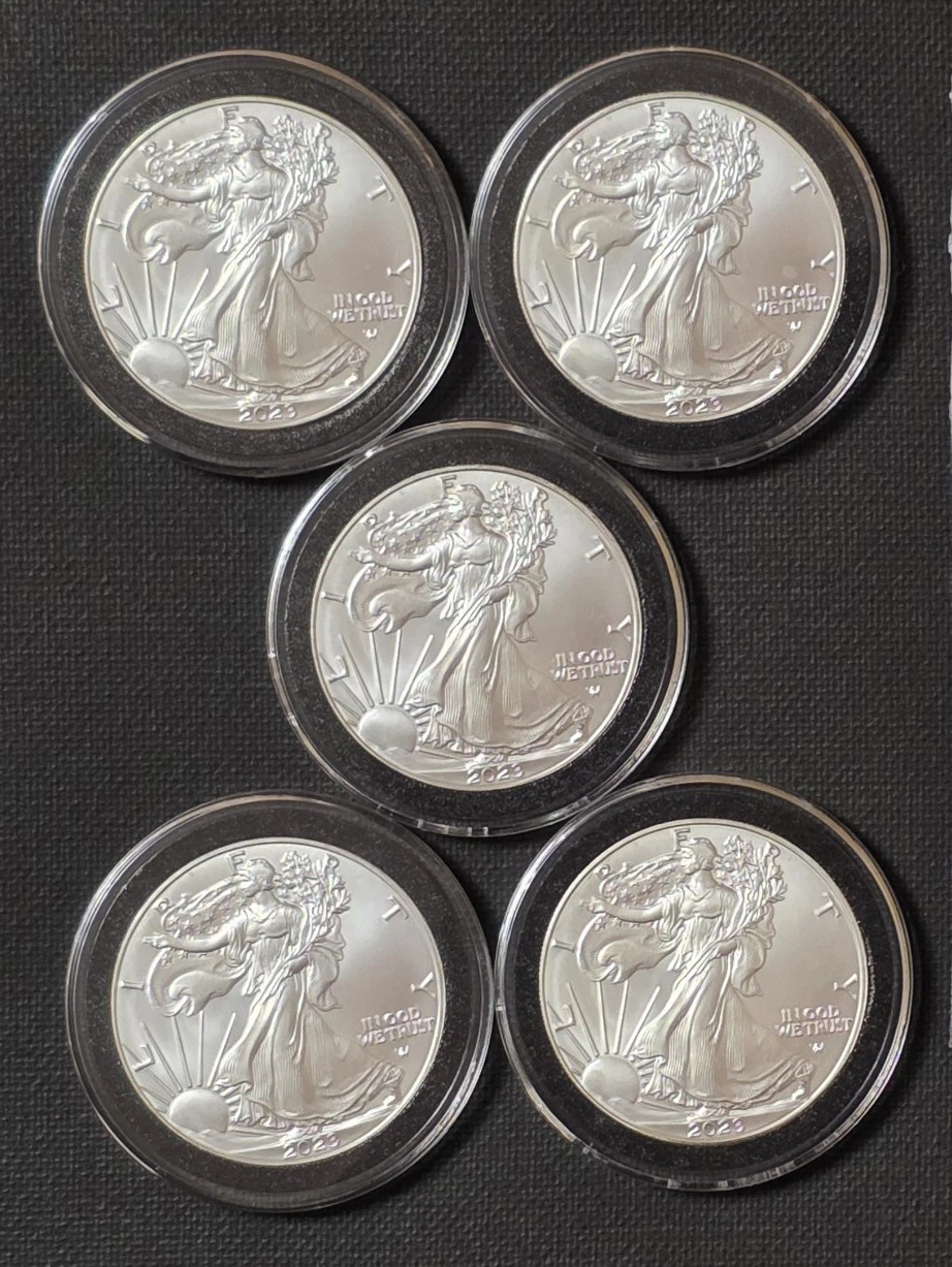 Lot of 5 U.S .999 2023 -1- 0 Z American Eagle C.0.i.n