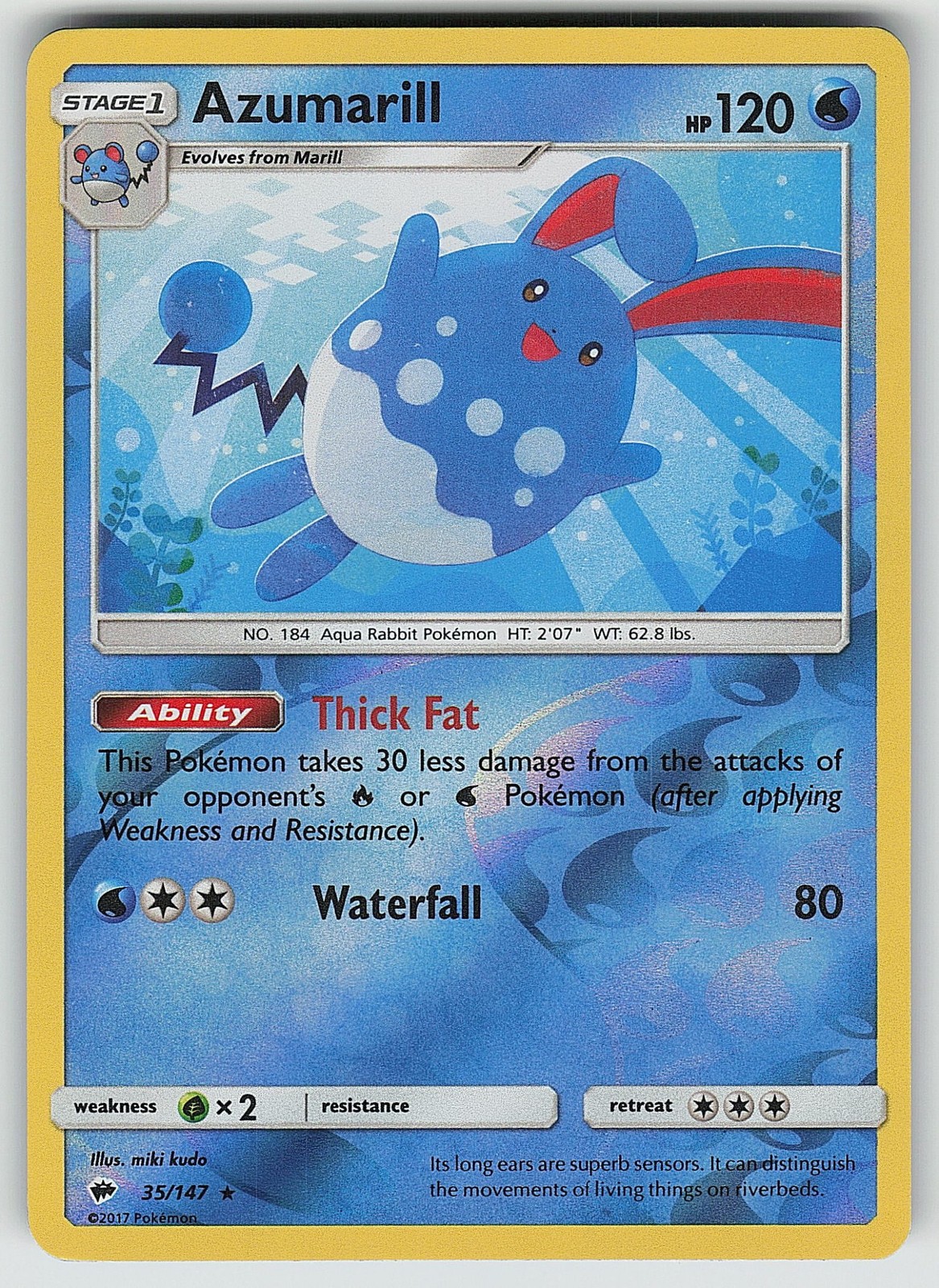Azumarill Reverse Holofoil [SM03 - 35/147]
