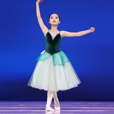 New Ballet Costumes Green Romantic Ballet Tutus Stage Performance Tutu Dress