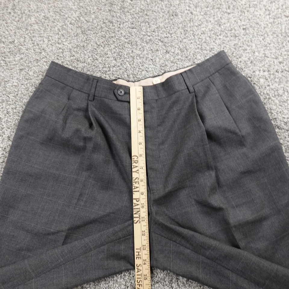 Pantalones Jos A Bank Para Hombres 37X32 Gris Lana Pantalones Vestido Pantalones Plisados Puños Trabajo Foto 4 de 4