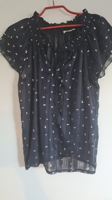 Cache Cache Damenbluse schwarzes hängerchen mit Punkten  Gröse M