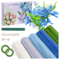 Pfeifenreiniger Blumen Set 400 StüCk 5 Farben Geschenkband Klebe
