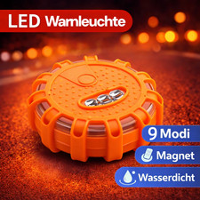 LED Rundumleuchte Warnleuchte Magnet 9 Modi Blinkleuchte Pannenlicht Signallicht